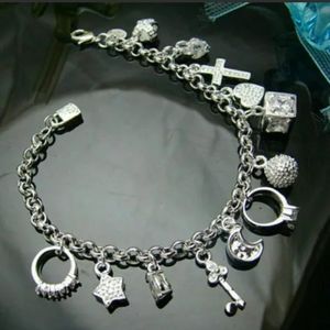Sterling Silver Plated Charm Bracelet
